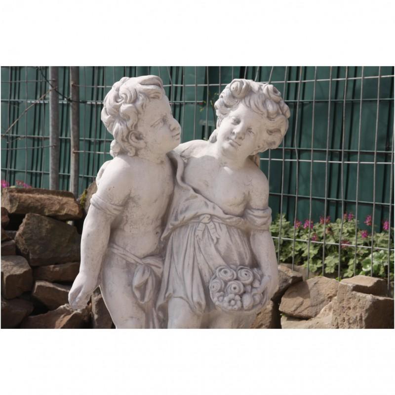 Steinfigur Skulptur Putten niedliches Paar