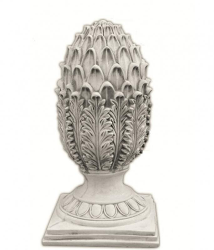 Steinfigur Zapfen Zirbelnuss Höhe 50 cm
