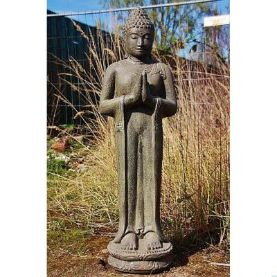 Steinfigur stehender Buddha Begrüßungshaltung  