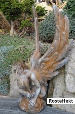 Engelsfigur Engelfrau mit Rosteffekt Höhe ca. 80 cm