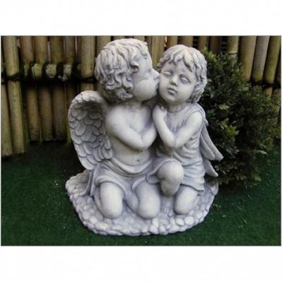 Steinfigur groß, Engel und Elfe, verschmustes Paar