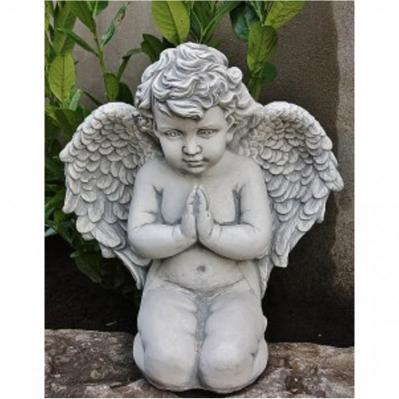 Steinfigur Engel aus Steinguss kniend und betend