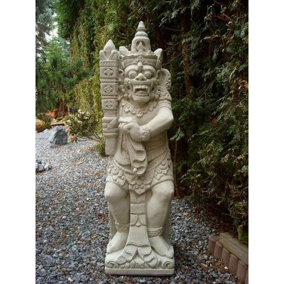 Steinfigur Bali Tempelkrieger Krieger Skulptur Steinguss frostfest Höhe ca. 115 cm