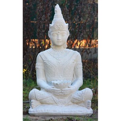 Steinfigur Buddha Buddhafigur Skulptur Japangarten Steinguss Höhe ca. 80 cm    