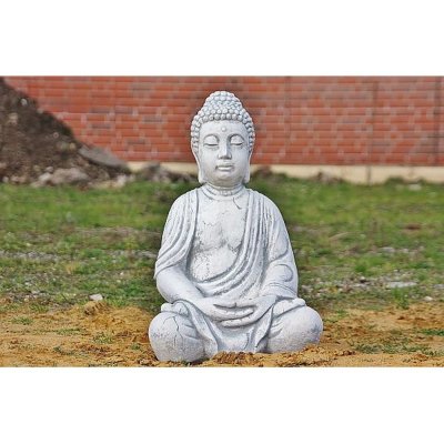 Steinfigur Buddha meditierend