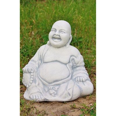 Steinfigur fröhlicher Buddha 