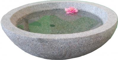 Wasserbecken Lotusschale Granit gesägt