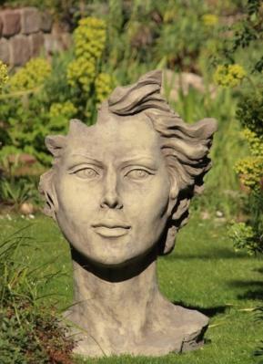 Steinfigur Skulptur Gesicht Frau Höhe 88 cm  