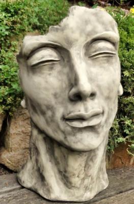Steinfigur Skulptur Gesicht Mann Höhe 53 cm  