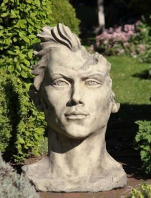 Steinfigur Skulptur Gesicht Mann Höhe 88 cm  