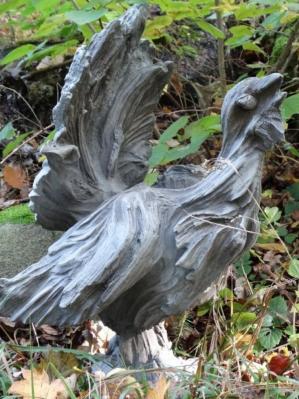 Wunderbare Steinfigur Vogel Birkhuhn Antikoptik