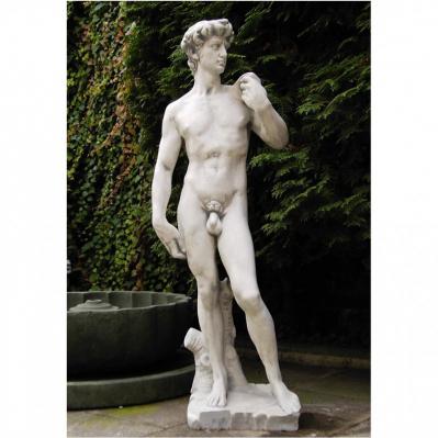 Steinfigur David groß Skulptur Gartendeko Steinguss frostsicher Höhe ca. 116 cm 