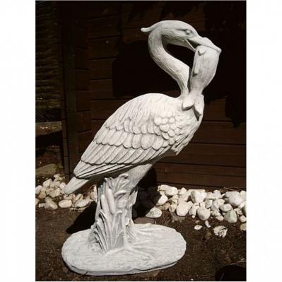 Steinfigur Fischreiher Tierfiguren Steinguss Skulptur Gartenteich frostfest ca. 90 cm hoch 