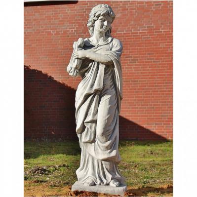 Steinfigur Frau mit Harfe Figur Steinguss ca. 118 cm hoch frostfest