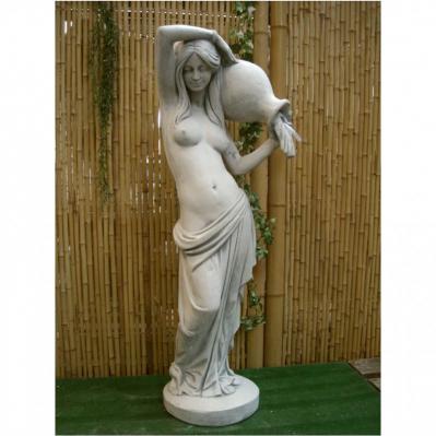 Steinfigur Frauenskulptur mit Krug 