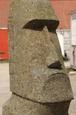 Steinfigur Basanit Moai-Kopf 80 cm