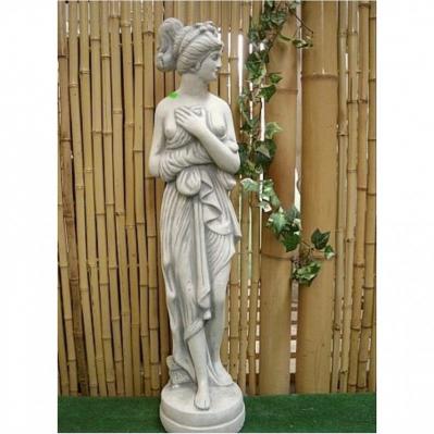 Steinfigur Putte Frau mit Umhang Frauenfigur Gartendeko Steinguss frostfest Höhe ca. 74 cm