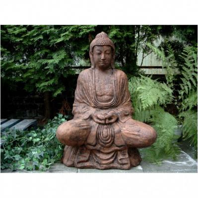 Steinfigur betender Buddha sitzend Steinguss frostfest Handhaltung Meditation Höhe ca. 93 cm  